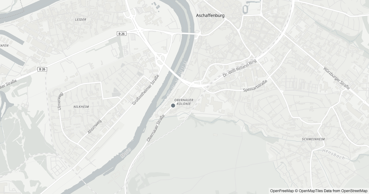 Polizeimeldungen Obernauer Kolonie — Karte Karte mit 3 Polizeimeldungen aus Obernauer Kolonie (Aschaffenburg) aus den letzten zwölf Monaten