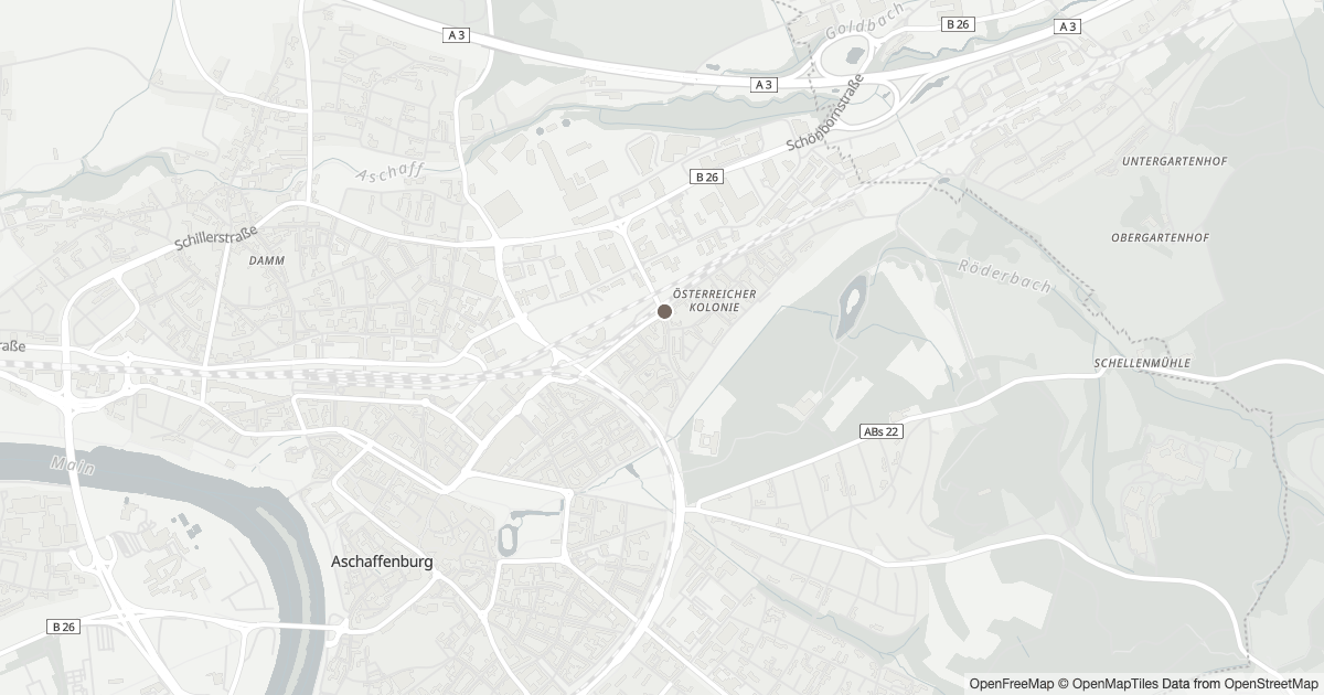 Karte mit 8 Polizeimeldungen aus Österreicher Kolonie (Aschaffenburg) aus den letzten zwölf Monaten