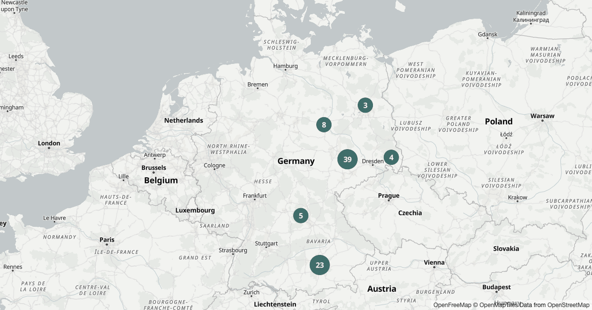 Drohnen — Deutschlandkarte Deutschlandkarte mit 30 Polizeimeldungen zum Thema Drohnen