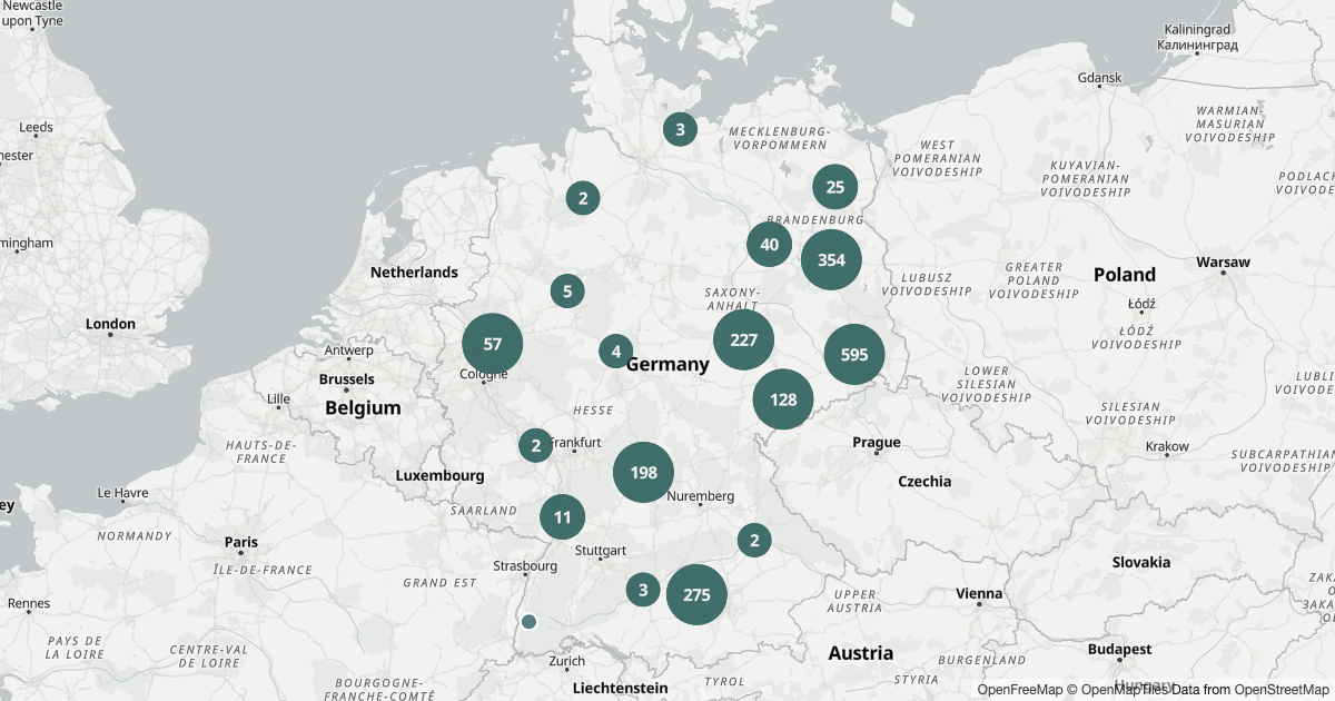 E-Scooter — Deutschlandkarte Deutschlandkarte mit 2.983 Polizeimeldungen zum Thema E-Scooter