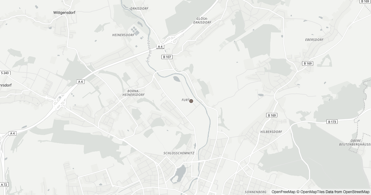 Polizeimeldungen Furth — Karte Karte mit 9 Polizeimeldungen aus Furth (Chemnitz) aus den letzten zwölf Monaten