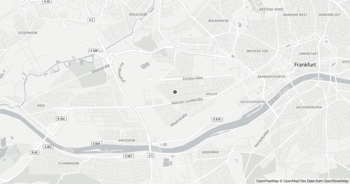 Polizeimeldungen Gallus — Karte Karte mit 9 Polizeimeldungen aus Gallus (Frankfurt am Main) aus den letzten 90 Tagen