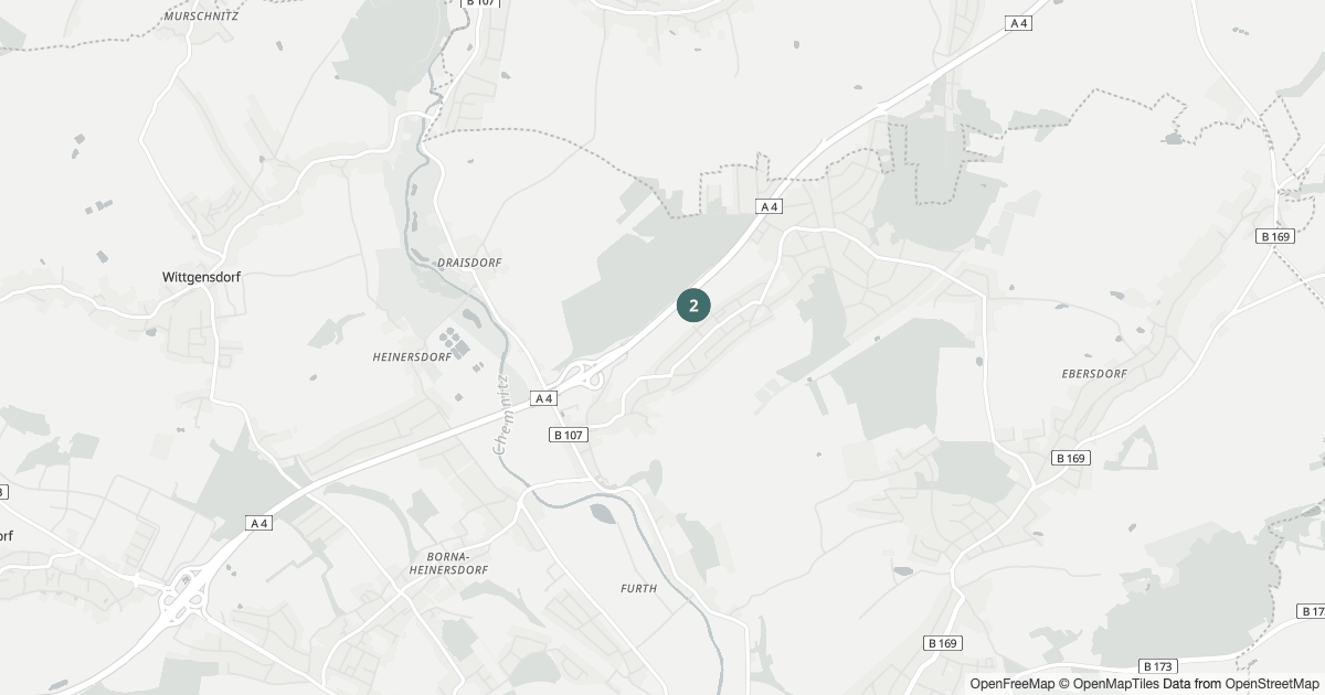 Karte mit 10 Polizeimeldungen aus Glösa-Draisdorf (Chemnitz) aus den letzten zwölf Monaten