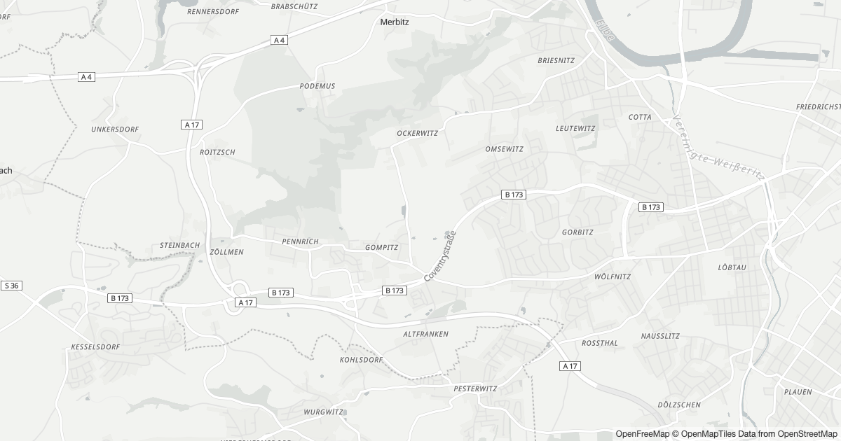 Polizeimeldungen Gompitz — Karte Karte mit 8 Polizeimeldungen aus Gompitz (Dresden) aus den letzten zwölf Monaten