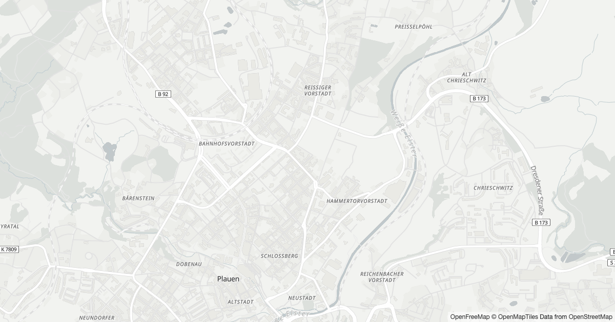 Karte mit 5 Polizeimeldungen aus Hammertorvorstadt (Plauen) aus den letzten zwölf Monaten
