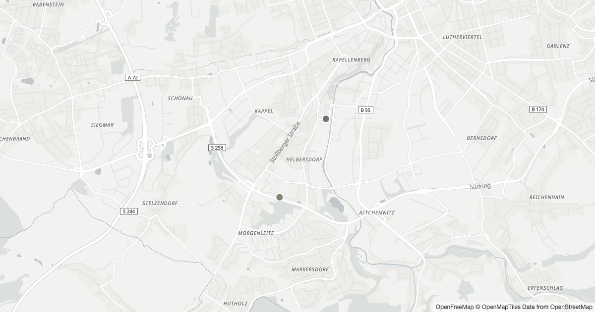 Polizeimeldungen Helbersdorf — Karte Karte mit 31 Polizeimeldungen aus Helbersdorf (Chemnitz) aus den letzten zwölf Monaten