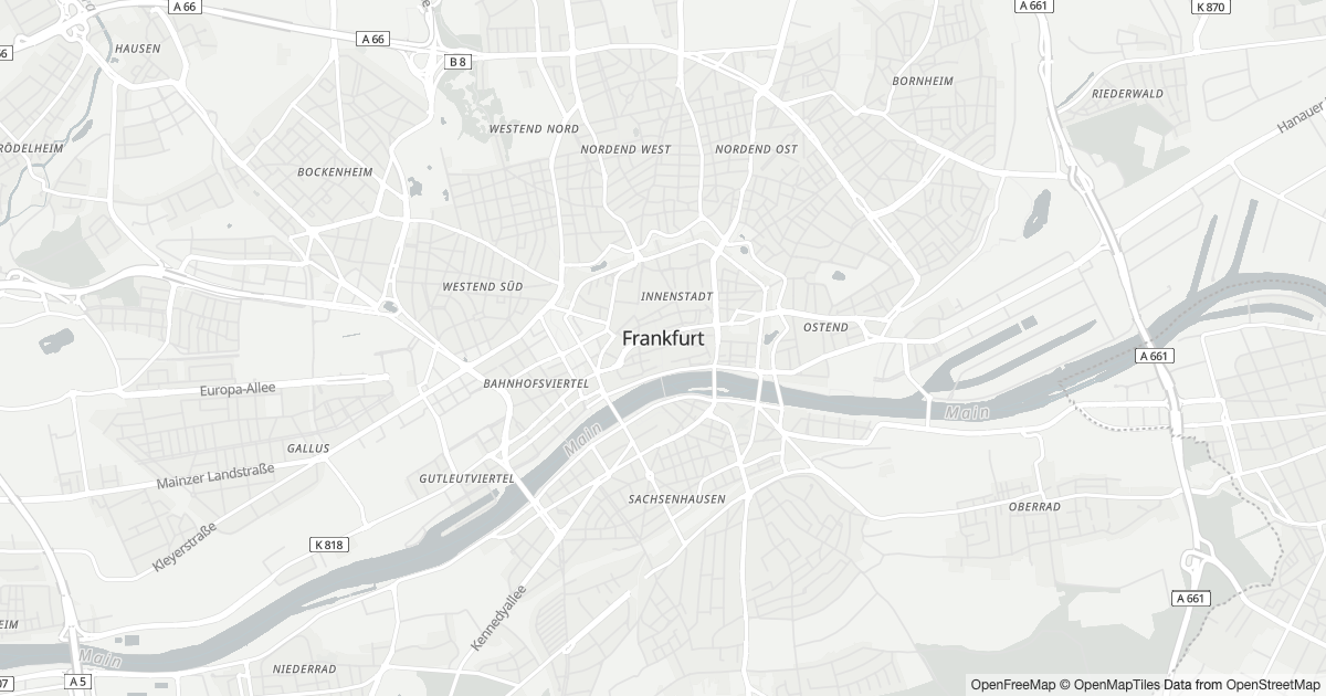 Karte mit 18 Polizeimeldungen aus Innenstadt (Frankfurt am Main) aus den letzten 90 Tagen