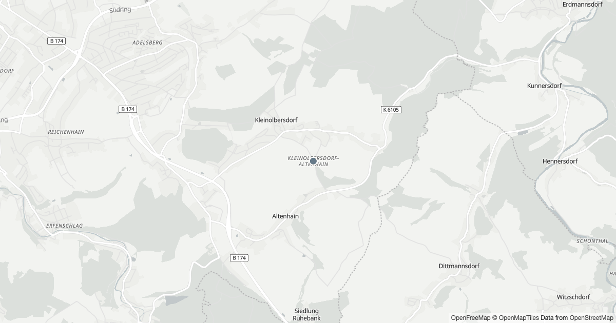 Karte mit 5 Polizeimeldungen aus Kleinolbersdorf-Altenhain (Chemnitz) aus den letzten zwölf Monaten