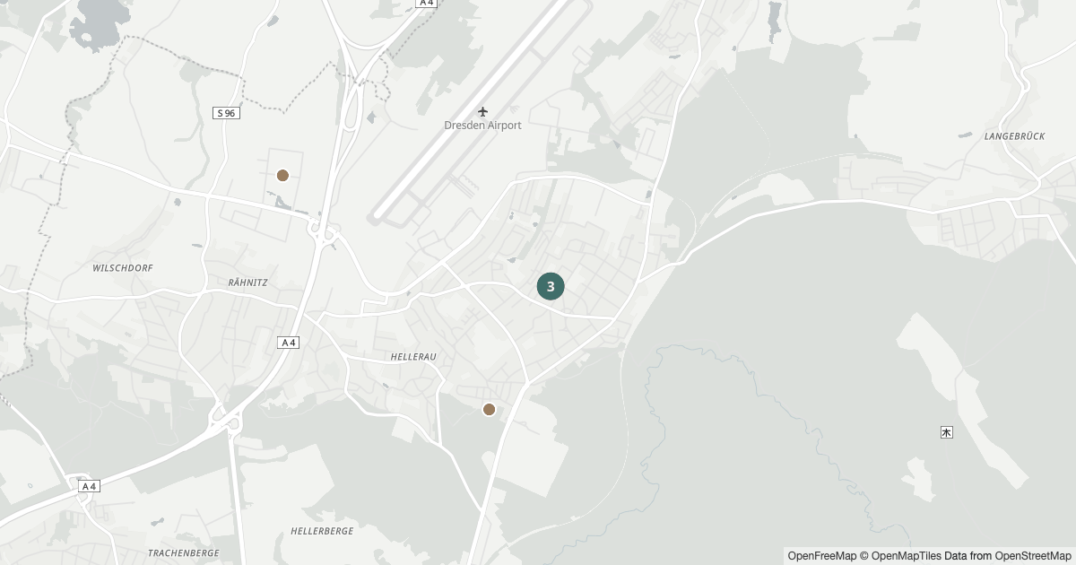 Karte mit 8 Polizeimeldungen aus Klotzsche (Dresden) aus den letzten 90 Tagen