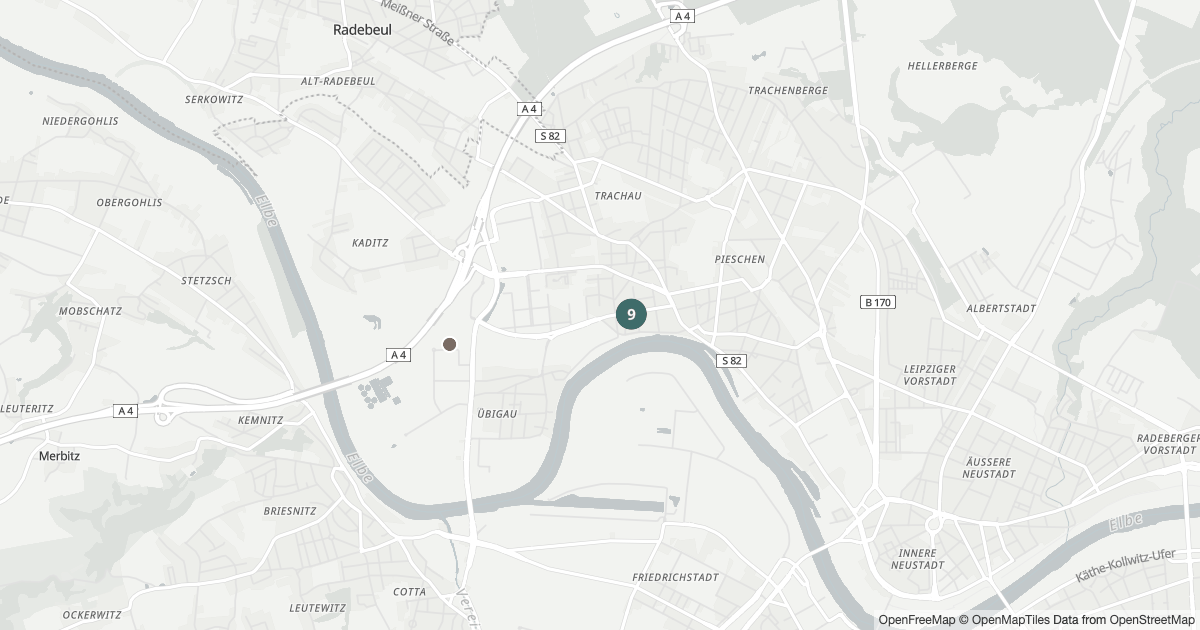 Polizeimeldungen Mickten — Karte Karte mit 11 Polizeimeldungen aus Mickten (Dresden) aus den letzten 90 Tagen