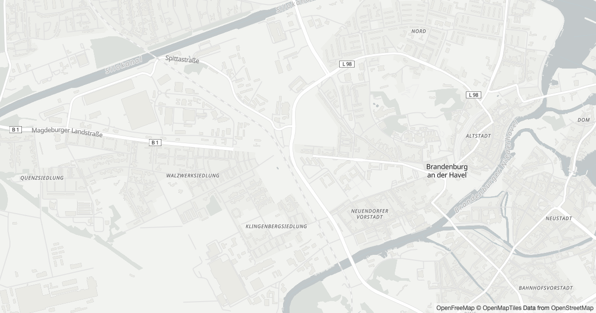 Karte mit 1 Polizeimeldungen aus Neustadt, Bauhofstraße (Brandenburg an der Havel) aus den letzten zwölf Monaten