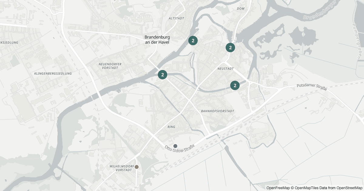 Karte mit 19 Polizeimeldungen aus Neustadt (Brandenburg an der Havel) aus den letzten 90 Tagen