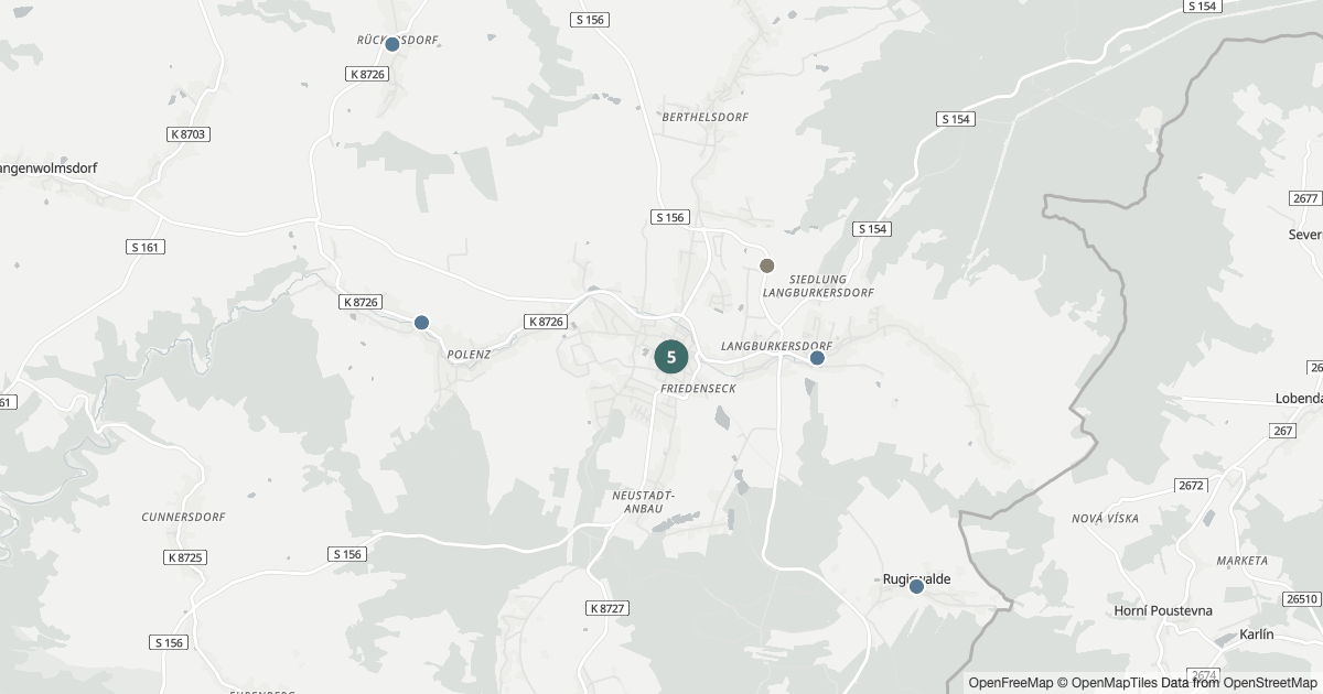 Karte mit 79 Polizeimeldungen aus Neustadt in Sachsen aus den letzten zwölf Monaten