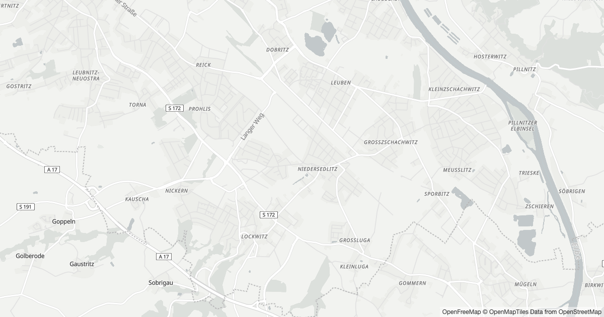 Karte mit 25 Polizeimeldungen aus Niedersedlitz (Dresden) aus den letzten zwölf Monaten