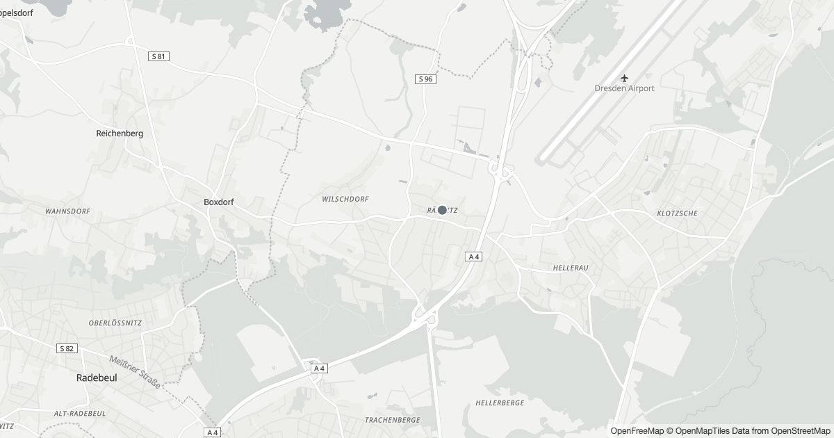 Karte mit 12 Polizeimeldungen aus Rähnitz (Dresden) aus den letzten zwölf Monaten