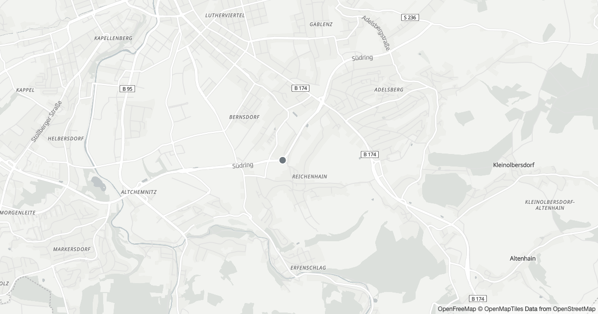 Polizeimeldungen Reichenhain — Karte Karte mit 10 Polizeimeldungen aus Reichenhain (Chemnitz) aus den letzten zwölf Monaten