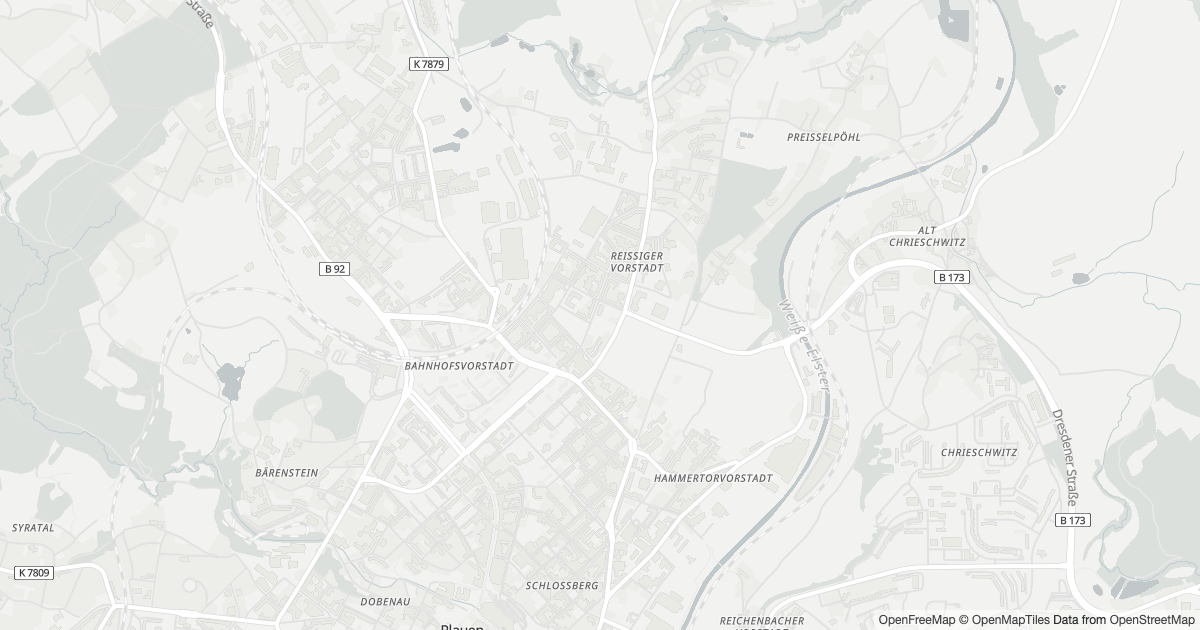 Karte mit 9 Polizeimeldungen aus Reißiger Vorstadt (Plauen) aus den letzten zwölf Monaten