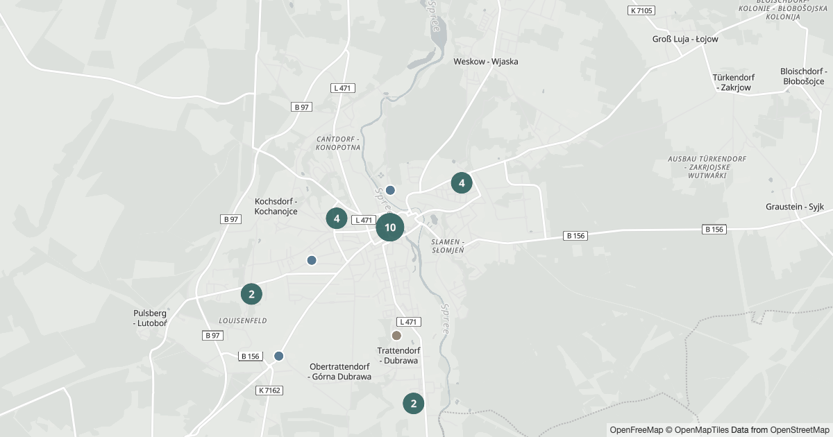 Polizeibericht Spremberg — Karte Karte mit 32 Polizeimeldungen aus Spremberg aus den letzten 90 Tagen
