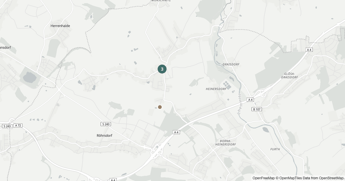 Polizeimeldungen Wittgensdorf — Karte Karte mit 9 Polizeimeldungen aus Wittgensdorf (Chemnitz) aus den letzten zwölf Monaten