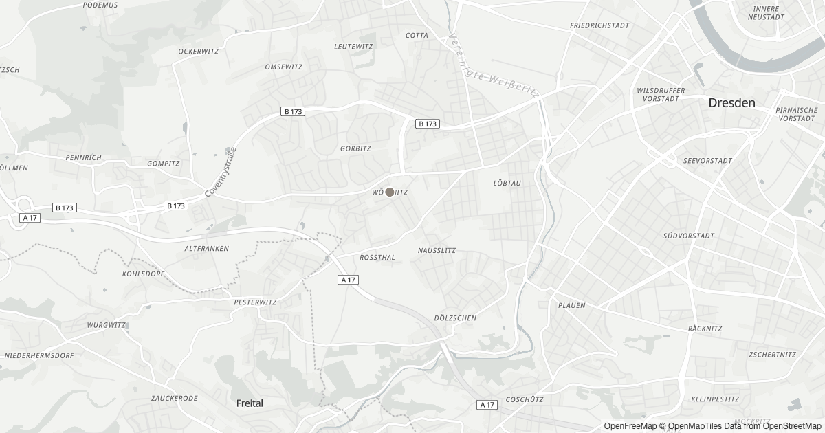 Polizeimeldungen Wölfnitz — Karte Karte mit 3 Polizeimeldungen aus Wölfnitz (Dresden) aus den letzten zwölf Monaten