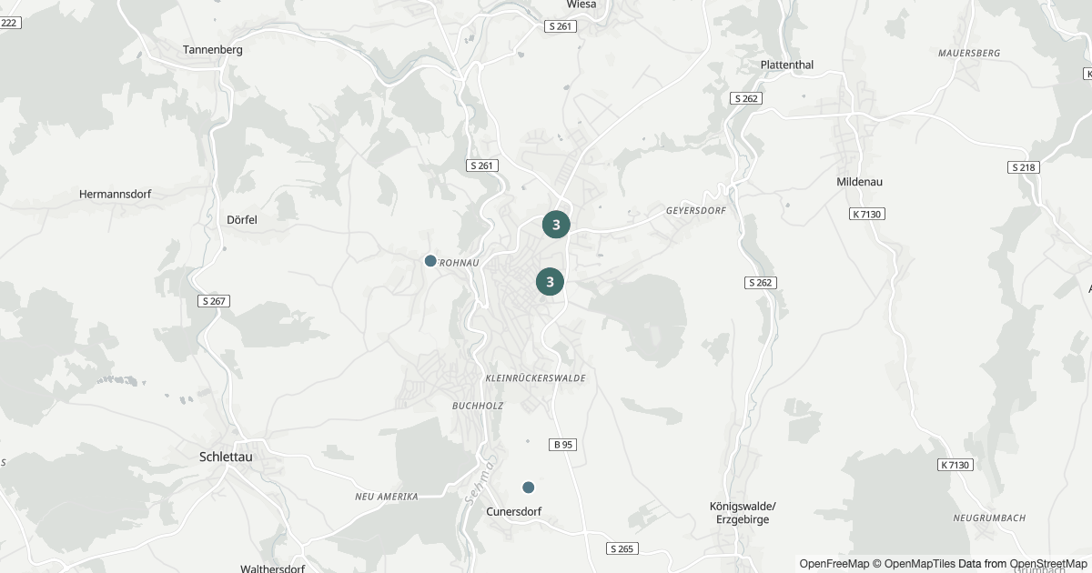 Polizeimeldungen Annaberg-Buchholz — Karte Karte mit 61 Polizeimeldungen aus Annaberg-Buchholz aus den letzten zwölf Monaten