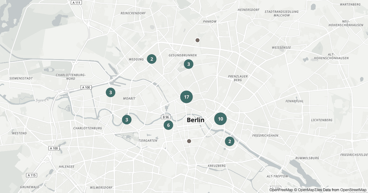 Polizeimeldungen Mitte — Karte Karte mit 59 Polizeimeldungen aus Mitte (Berlin) aus den letzten 90 Tagen