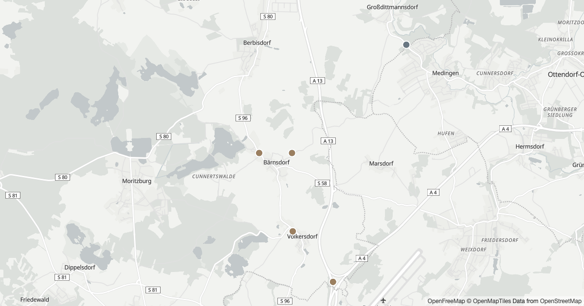 Karte mit 50 Polizeimeldungen aus Radeburg aus den letzten zwölf Monaten