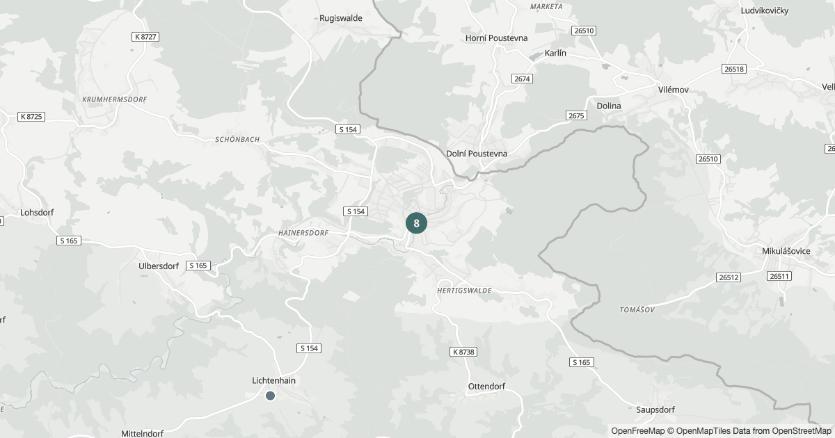 Polizeimeldungen Sebnitz — Karte Karte mit 22 Polizeimeldungen aus Sebnitz aus den letzten 90 Tagen