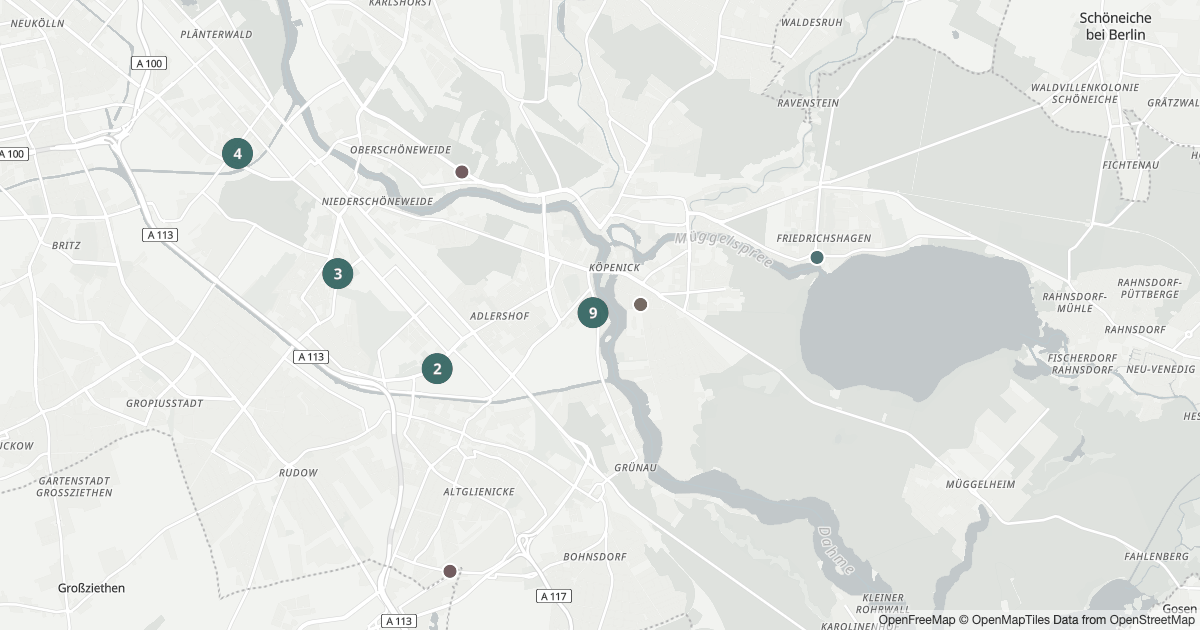 Polizeimeldungen Treptow-Köpenick — Karte Karte mit 24 Polizeimeldungen aus Treptow-Köpenick (Berlin) aus den letzten 90 Tagen