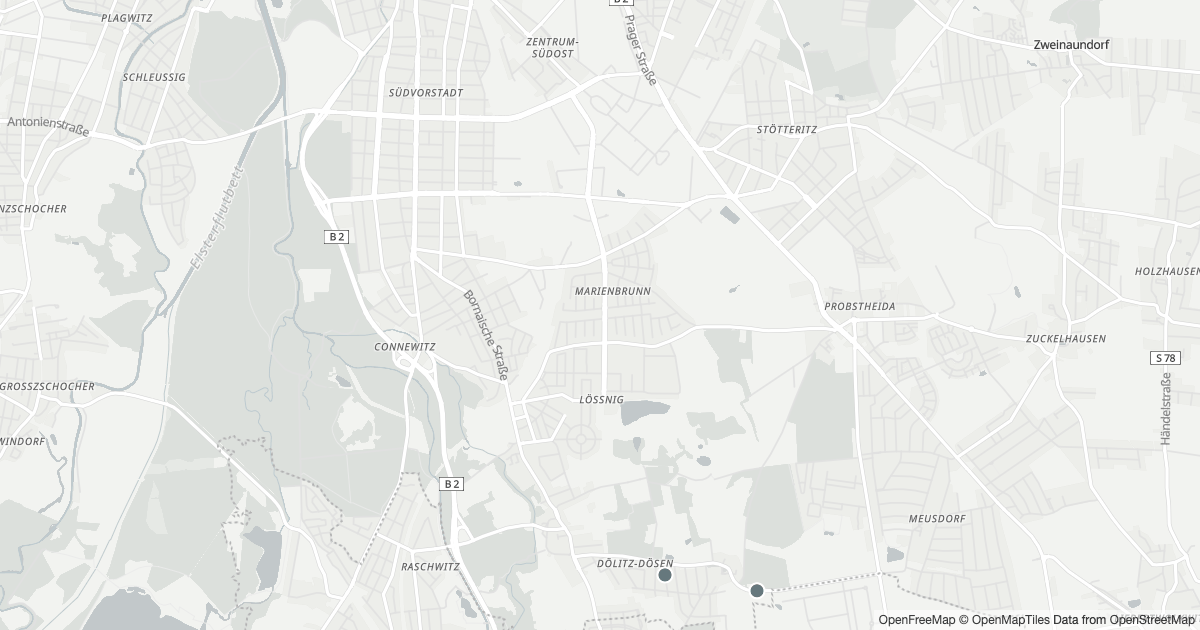 Polizeimeldungen Dölitz-Dösen — Karte Karte mit 5 Polizeimeldungen aus Dölitz-Dösen (Leipzig) aus den letzten zwölf Monaten