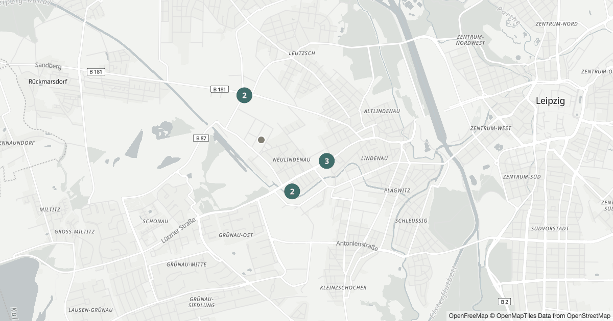 Polizeimeldungen Neulindenau — Karte Karte mit 7 Polizeimeldungen aus Neulindenau (Leipzig) aus den letzten 90 Tagen